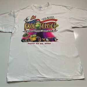 Vintage 2002 Frog Follies Indiana‎ Got Wet? Double Sided Racing T Shirt Size XL